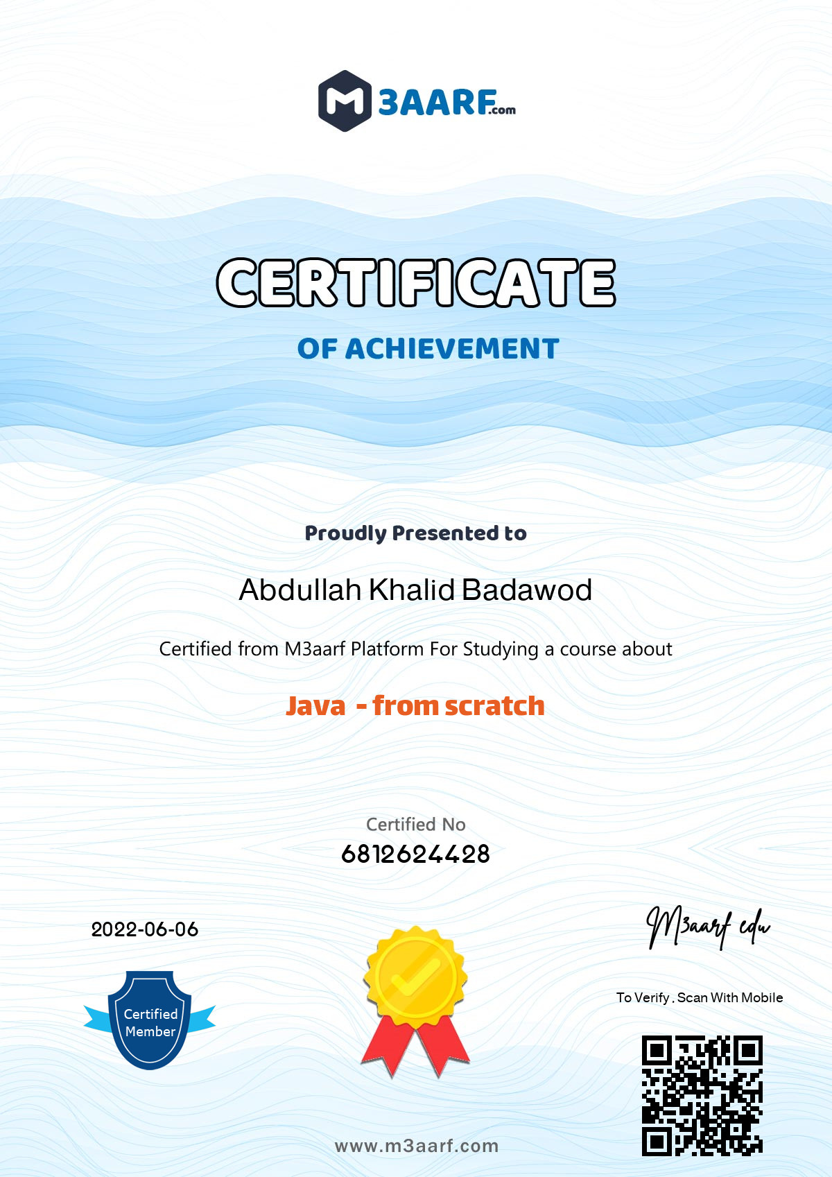 Satr course certificate 3