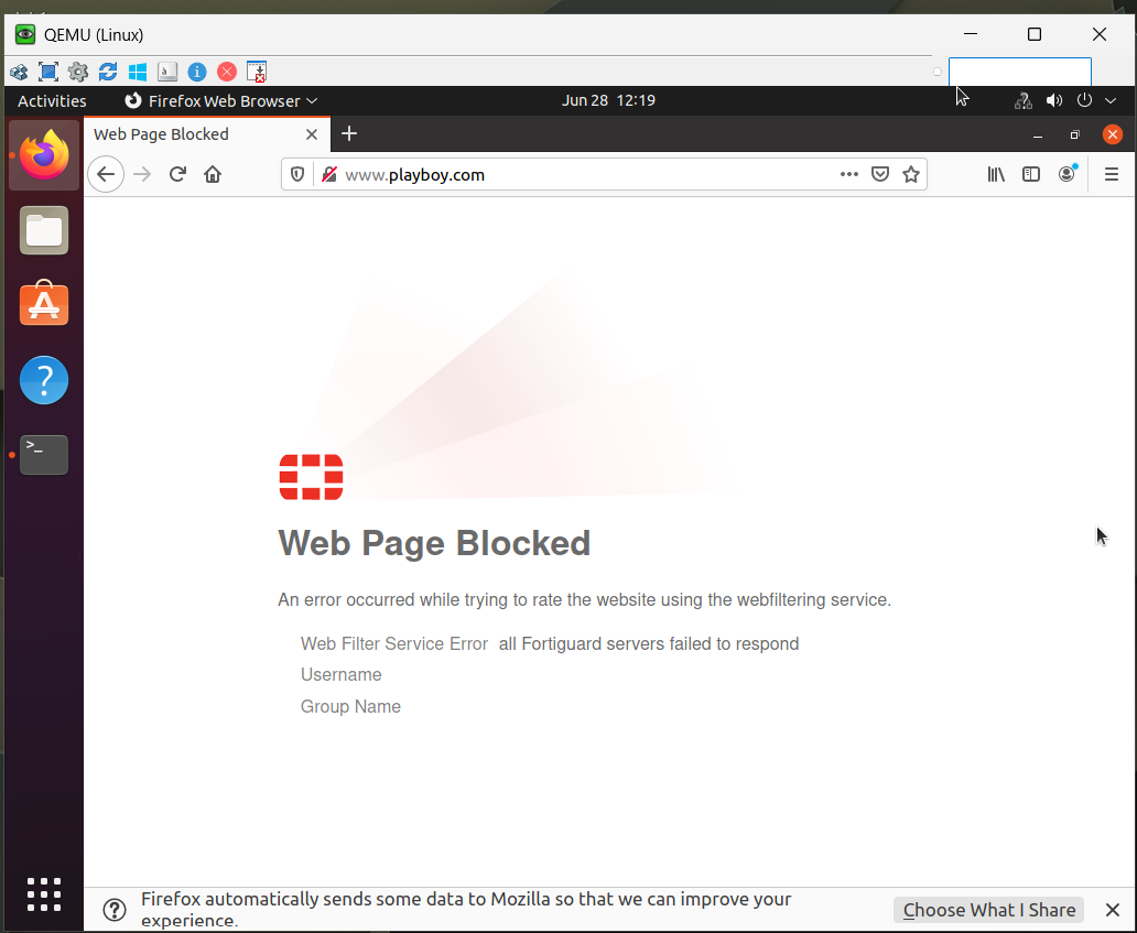 Web filter block page