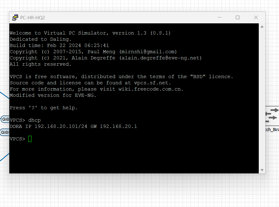 DHCP configuration