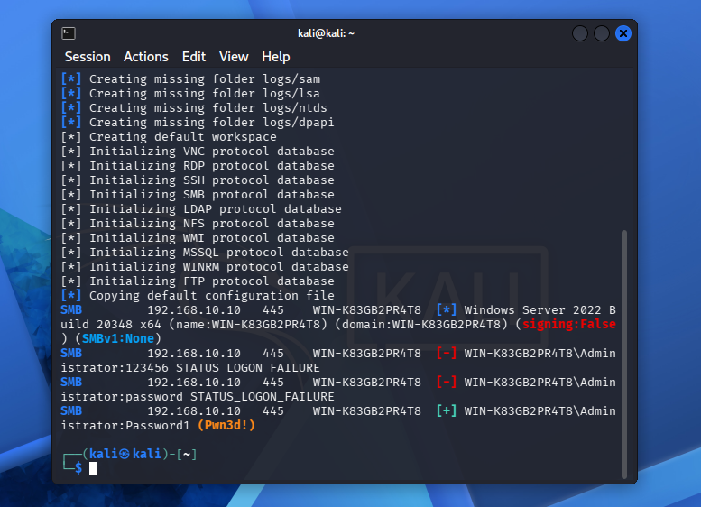 NetExec cracking weak SMB password