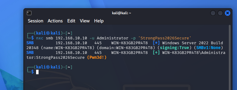 Legitimate access still works with the new strong password