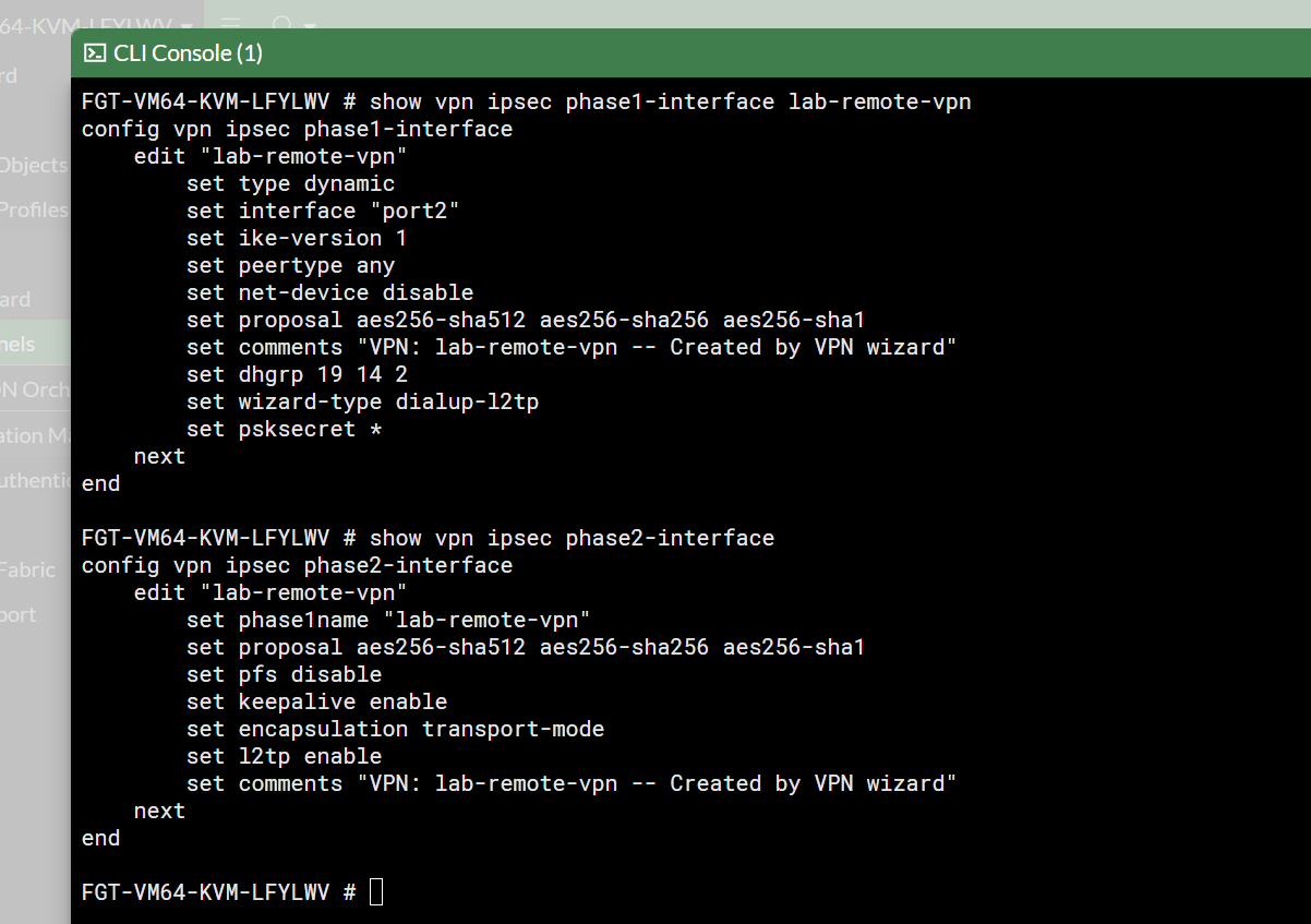 VPN phase1/phase2 configuration detail